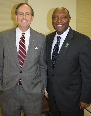 State Delegate Lynwood Lewis and County Supervisor Willie Randall (Wave photo)