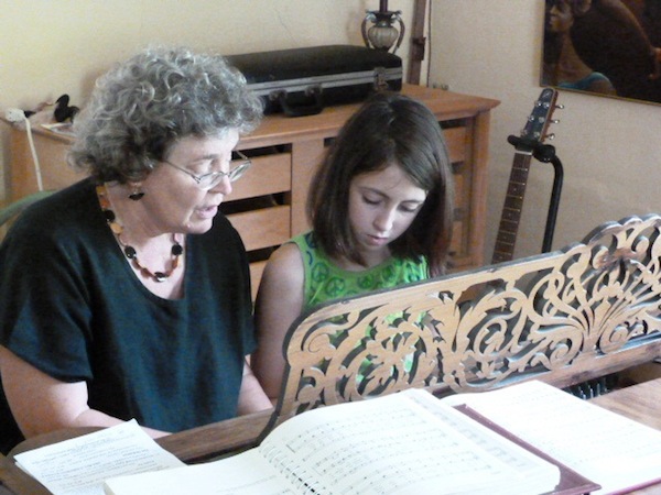 Music instructor Amy Betit with student
