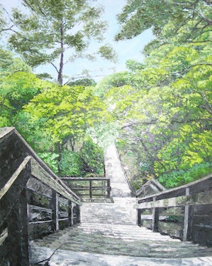 "Stairway to Bay" oil by Duong 