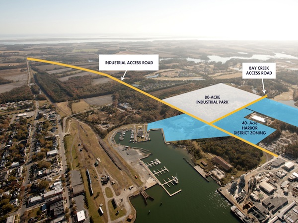 Development plans for Cape Charles include an industrial access road running from Stone Road to Bayshore Concrete.