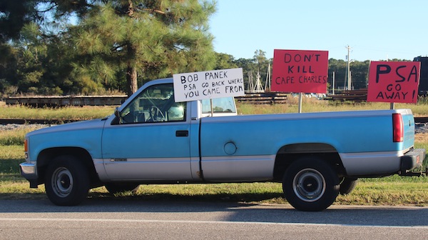 Some persons are making their views known in advance of the public hearing. (Wave photo)