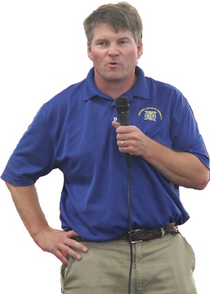 Bayshore Concrete Products Treasurer John Chandler addresses Cape Charles Town Council. (Wave photo)