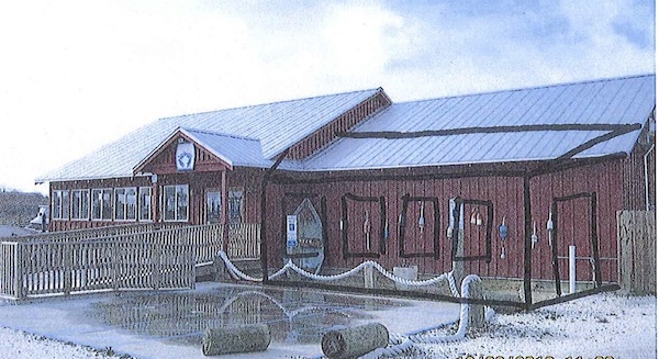 Right side of building would house a "market."