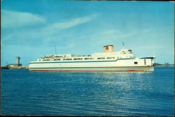 1950s post card of the Princess Anne ferryboat departing Norfolk for Cape Charles. This was the first ferry that Capt. 