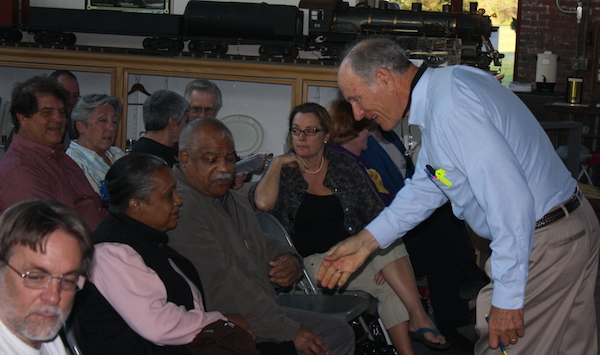 County Supervisor Granville Hogg meets with constituents at Cape Charles Museum. (Wave photo)