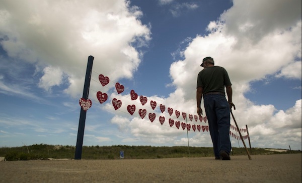 The LOVE display at Cape Charles beach was the only in-town photo included in the Post's online slideshow. (Photo by Jay Westcott/Washington Post)