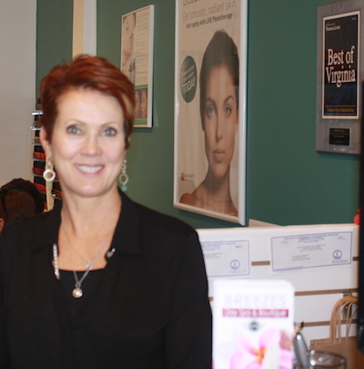 Breezes Day Spa owner Marian van Geijn with 'Best of Virginia' plaque (Wave photo)