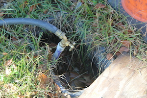Existing water connection at old school. Town is not billing McCormack for water used by contractors.