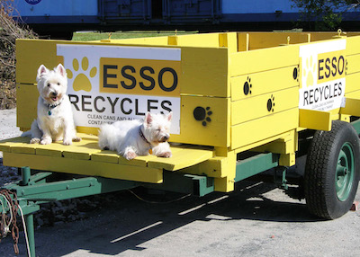 New ESSO recycle trailer across from Cape Charles Coffee House will turn aluminum cans into cat food for needy animals (with a little help from their friends).